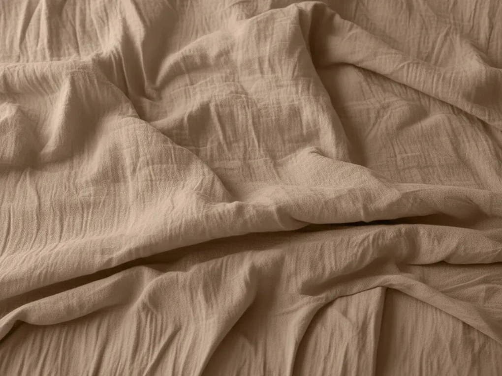 Lenjerie de pat din muselina PURELY maro deschis Dimensiune lenjerie de pat: 80 x 80 cm | 155 x 220 cm
