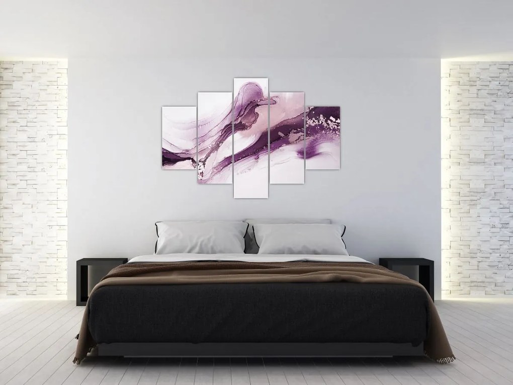 Tablou - Artă fluidă violet (150x105 cm)