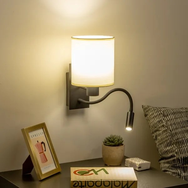 Lampă LED de perete Brilagi NUBILA 1xE27/25W/230V + LED/3W negru/crem