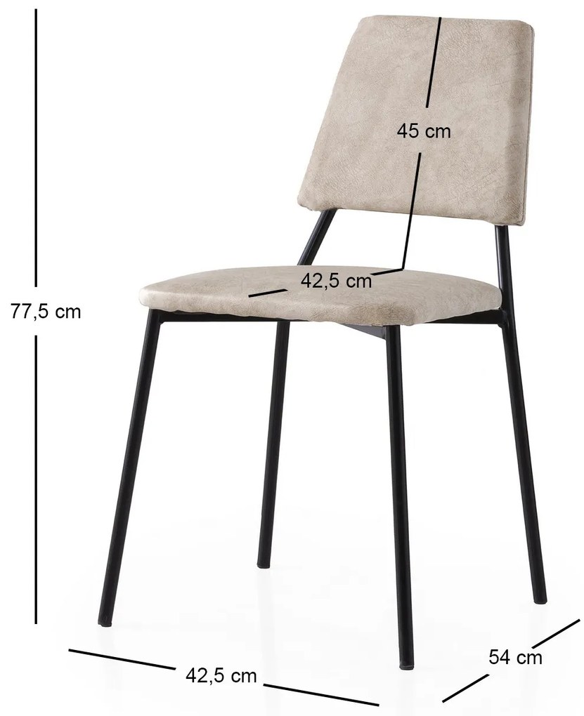 Set 2 buc. scaune bucătărie Limeta (ecru Negru). 1127577