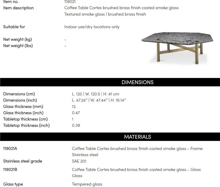 Masuta de cafea design LUX Cortes