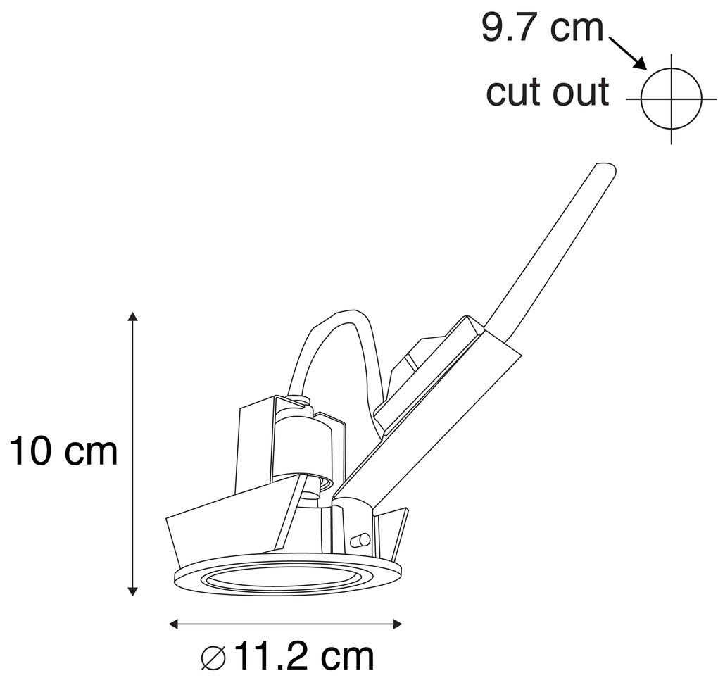 Set de 6 spoturi încastrate moderne negre, înclinabile AR70 - Cisco