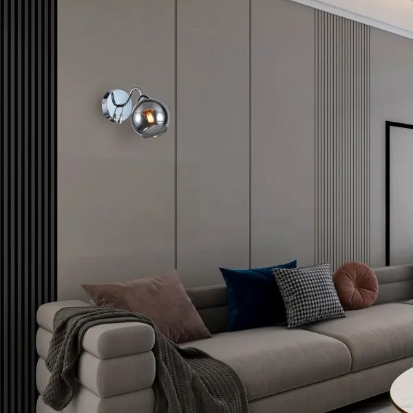 Spot de perete CONNOR 1xE27/15W/230V crom lucios/gri