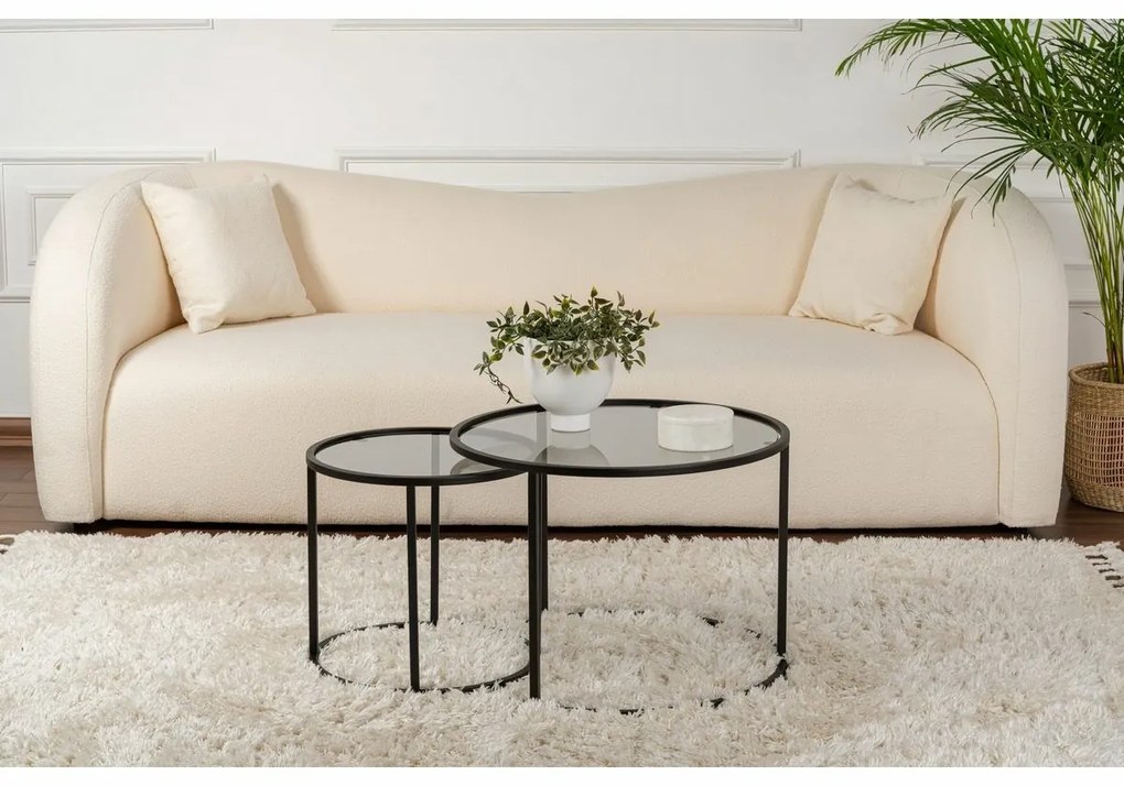 Set de măsuțe de cafea Aurum Black and Grey60 cm, 2 buc.