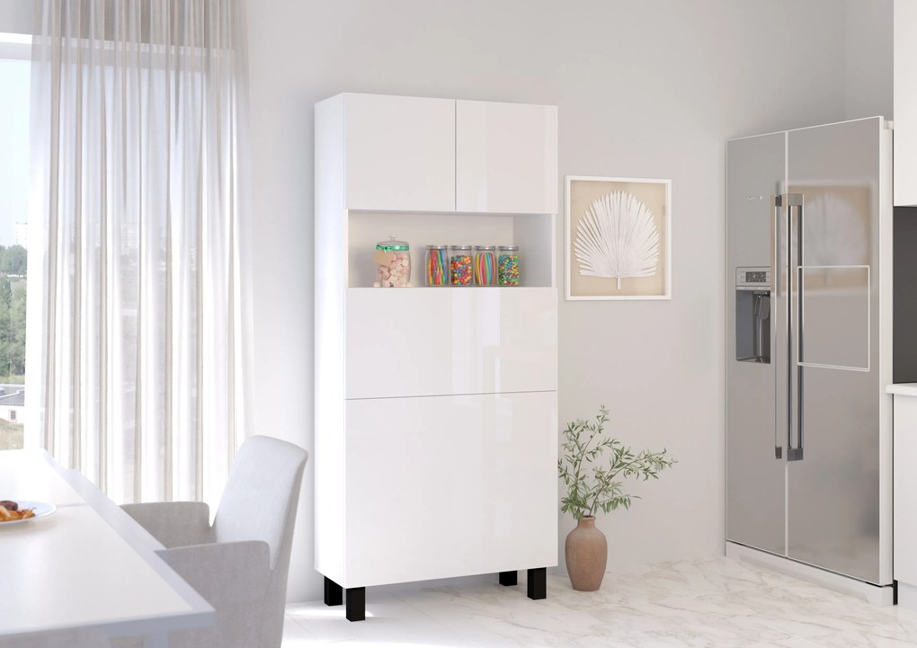 Masă PC Home (alb lucios). Promo -7%. 1124933