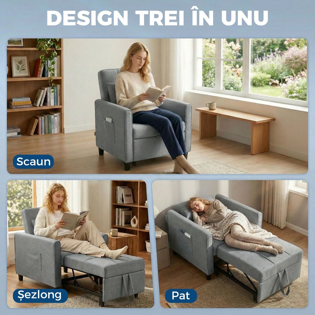 HOMCOM fotoliu transformabil | Aosom Romania