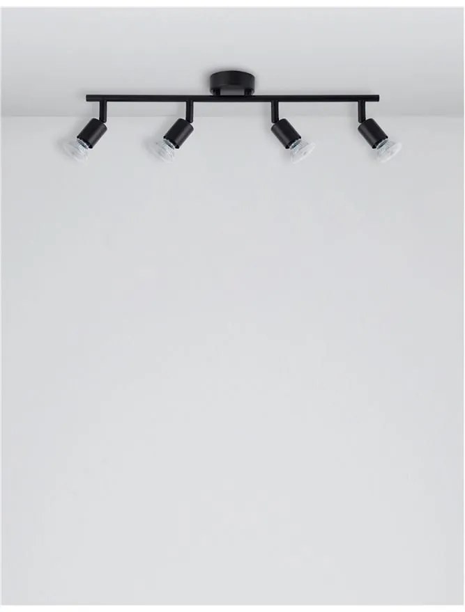Plafonirea cu 4 spoturi design minimalist LUP negru