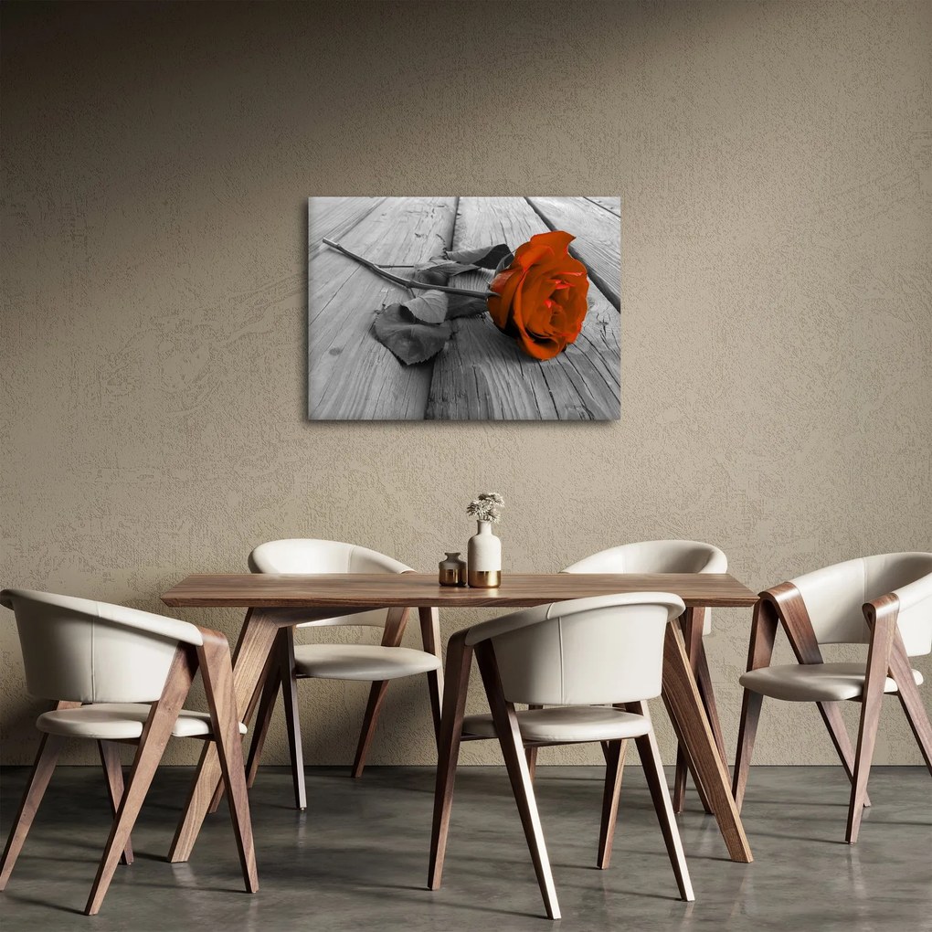 Tablou - Trandafir portocaliu (70x50 cm)