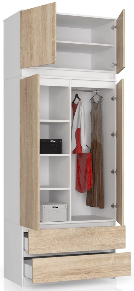 Suprastructură pentru dulap Sashka (Alb + stejar sonoma). 1069948