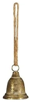 Decoratiune pentru brad, clopotel auriu, 13 cm