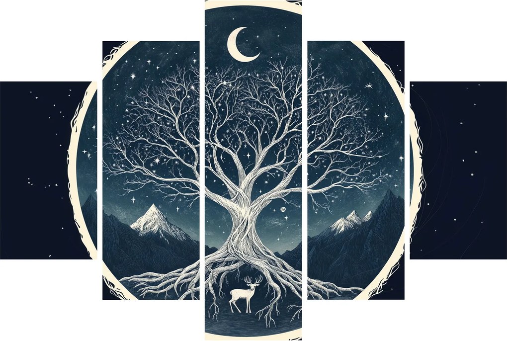 Tablou – Arbore magic cu cerb II. (150x105 cm)
