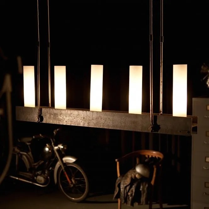 Candelabru din fier forjat cu 5 surse de lumina, design industrial HL 2547