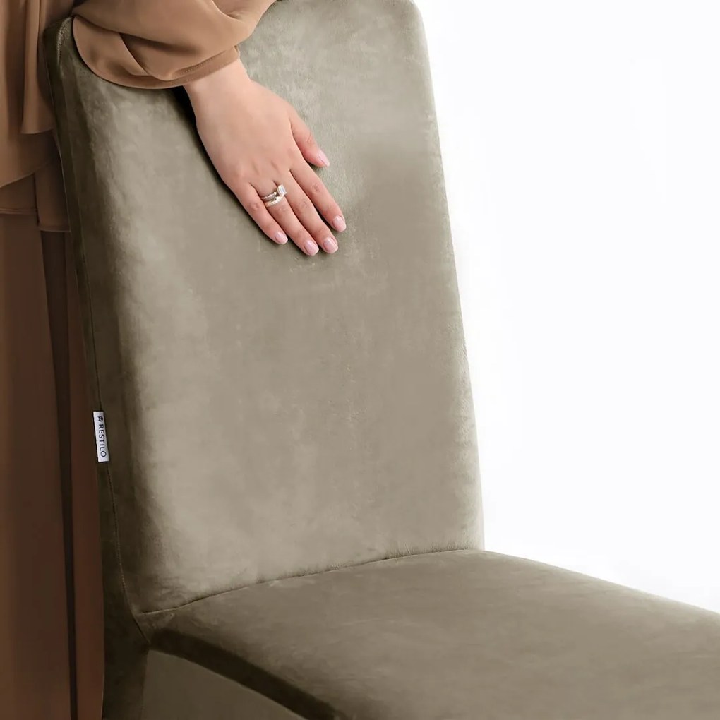 Restilo Husă pentru scaun Sento bej, 48 x 48 x 58+ 10 cm, set de 6 bucăți