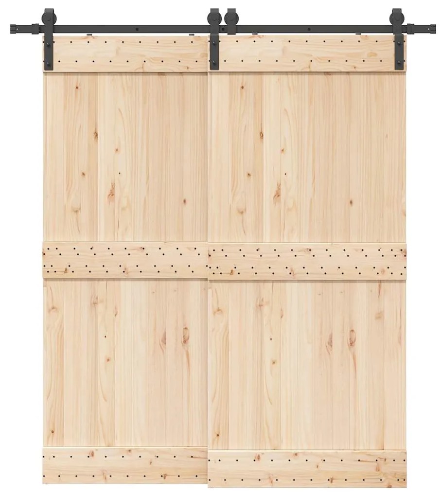 vidaXL Set feronerie pentru uși glisante, negru, 200 cm, oțel