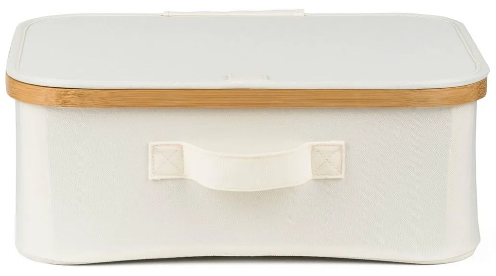 Cutie de depozitare G21 40 x 30 x 15 cm, dinbambus cu capac, bej