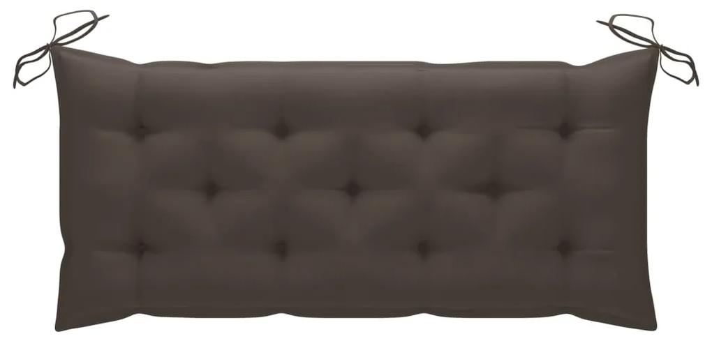 Bancheta regala de gradina cu perna, 135 cm, lemn masiv acacia 1, brown and taupe, 2