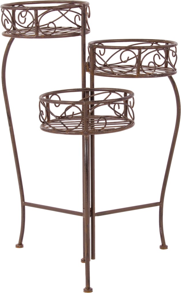 Suport fier forjat 3 ghivece maro 22 cm x 65 h