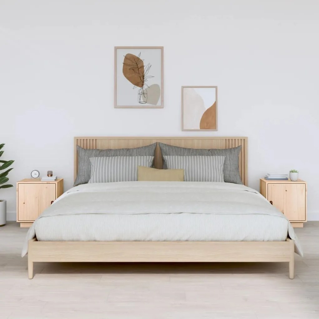 818276 vidaXL Noptiere, 2 buc., 40x34x45 cm, lemn masiv de pin