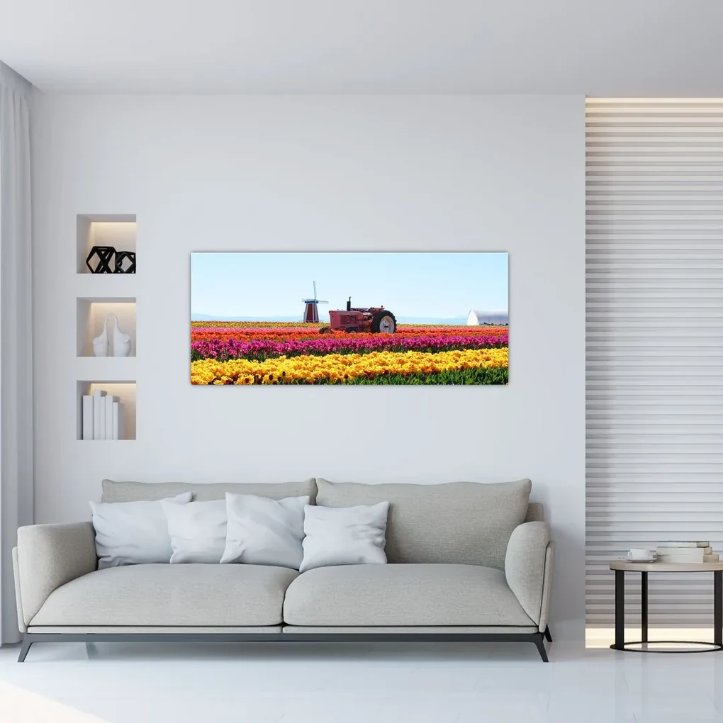 Tablou cu farma de lalele (120x50 cm), în 40 de alte dimensiuni noi