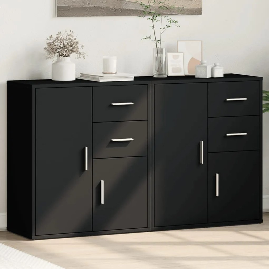 vidaXL Dulapuri, 2 buc., negru, 60x31x70 cm, lemn prelucrat