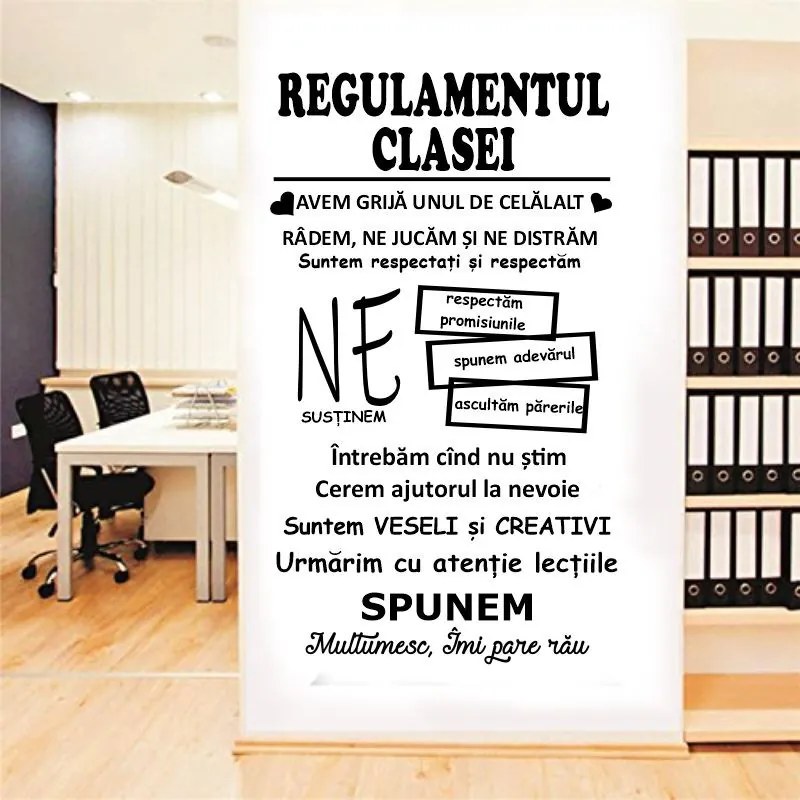 Sticker perete Regulamentul clasei