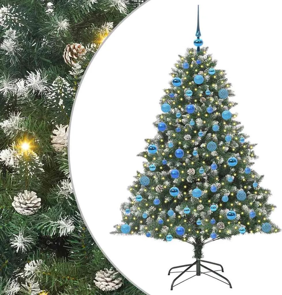 vidaXL Brad de Crăciun artificial Verde 180 cm PVC și Plastic și Oțel