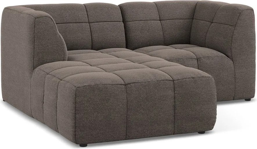 Colțar maro cu tapițerie din țesătură bouclé (cu colț pe partea stângă/cu șezlong) Aloha – Makamii