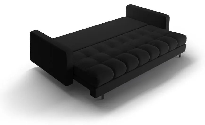 Canapea neagră extensibilă, cu spațiu de depozitare 222 cm Bali – Cosmopolitan Design