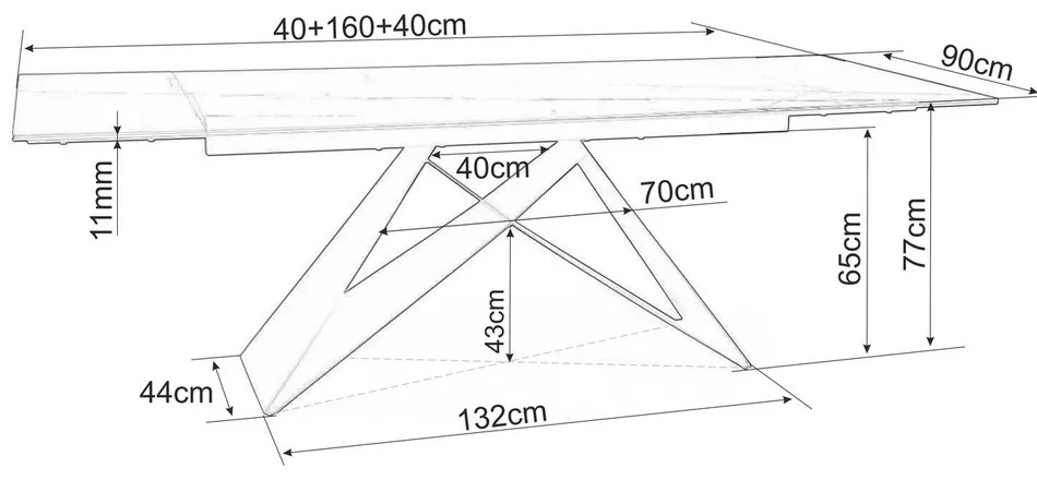 Masa de bucaterie Westin II 160 x 90 cm, gri/negru