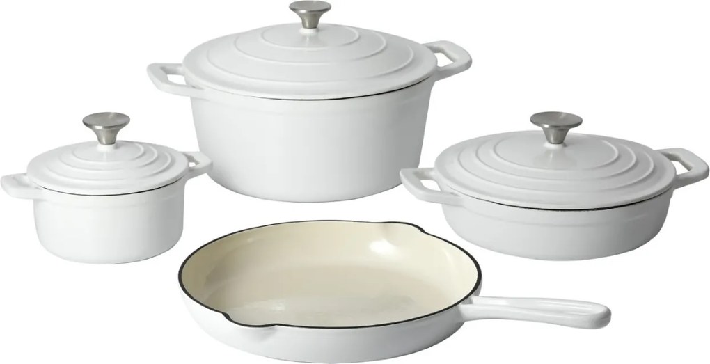 Set oale de fonta 7 piese XANTEN CARL SCHMIDT SOHN 098405, alb, compatibil toate tipurile de plite