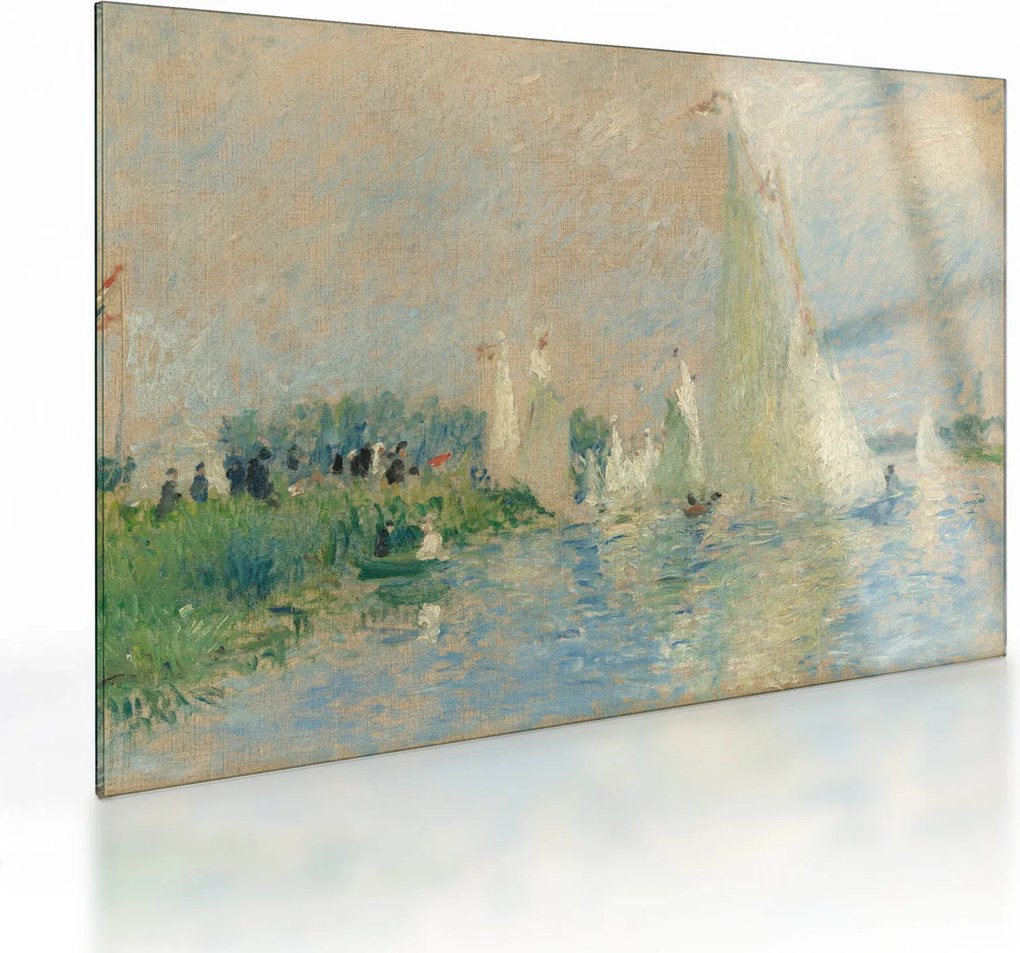 Tablou pe sticlă - Auguste Renoir, Regatta at Argenteuil, reproducere (70x50 cm)