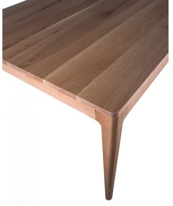 Masa dining, natur, din lemn de stejar, L180 cm, aspect rustic, Ernest