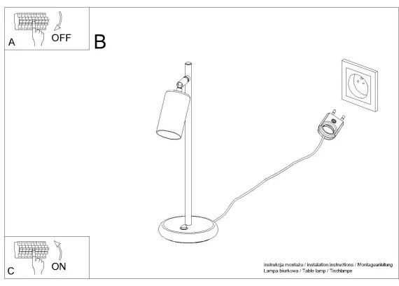 Lampă de masă Sollux SL.1389 WINX 1xGU10/10W/230V negru/auriu