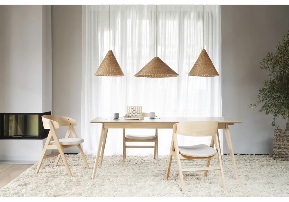 Masă de dining extensibilă cu blat cu aspect de lemn de frasin 190x90 cm Yumi - Rowico