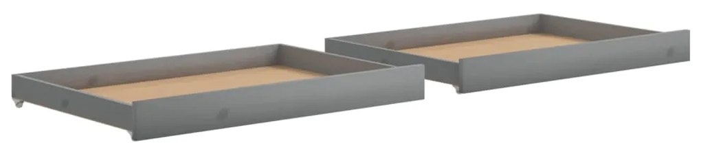 806972 vidaXL Sertare pat de zi,  2 buc., gri, lemn masiv de pin