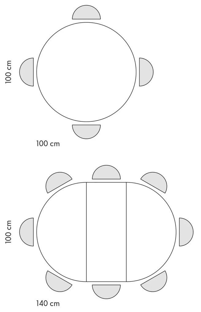 Masa rotunda extensibila Nada Ø 100 cm