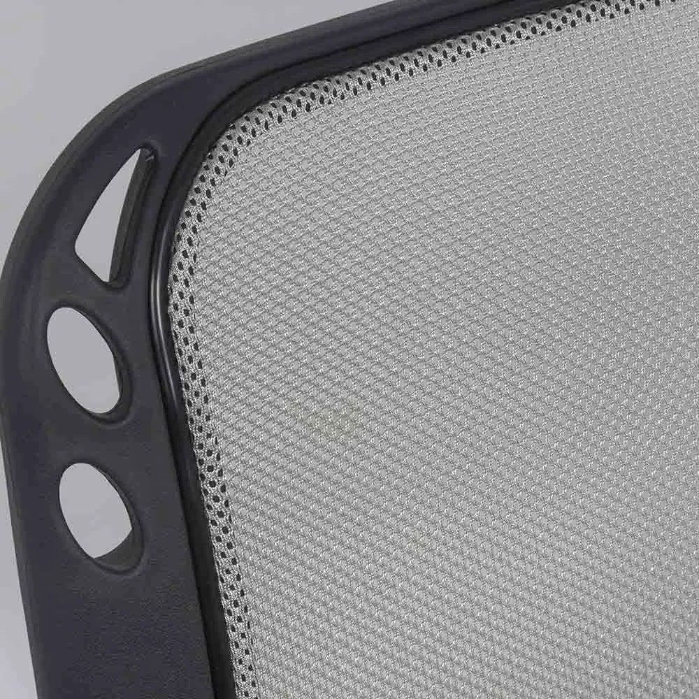 Scaun conferință gri cu șezut ergonomic buretat si spătar mesh ventilat și cadru metalic HRC 600