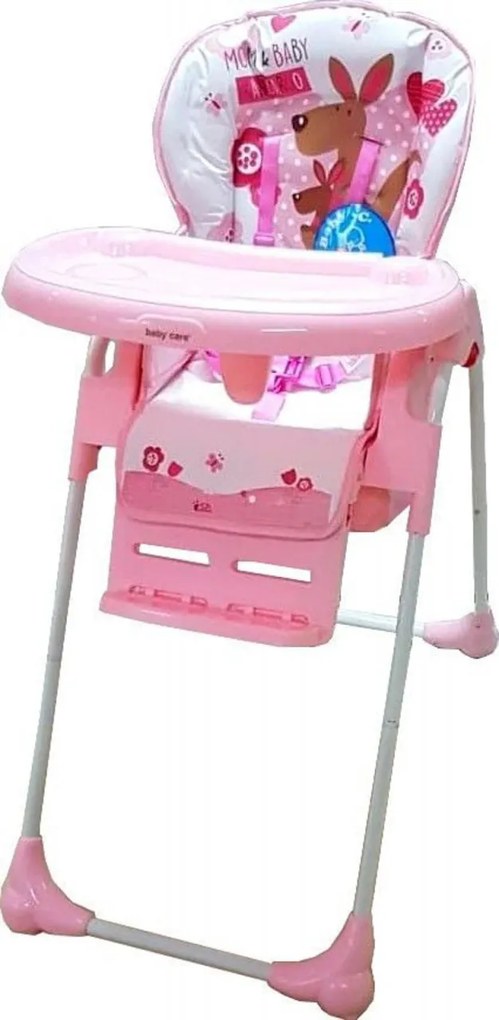Scaun de masa pentru copii si bebe Baby Care™ CC reglabil in 3 trepte,pliabil, centura de siguranta, sezut comfortabil, masuta detasabila, pozitie