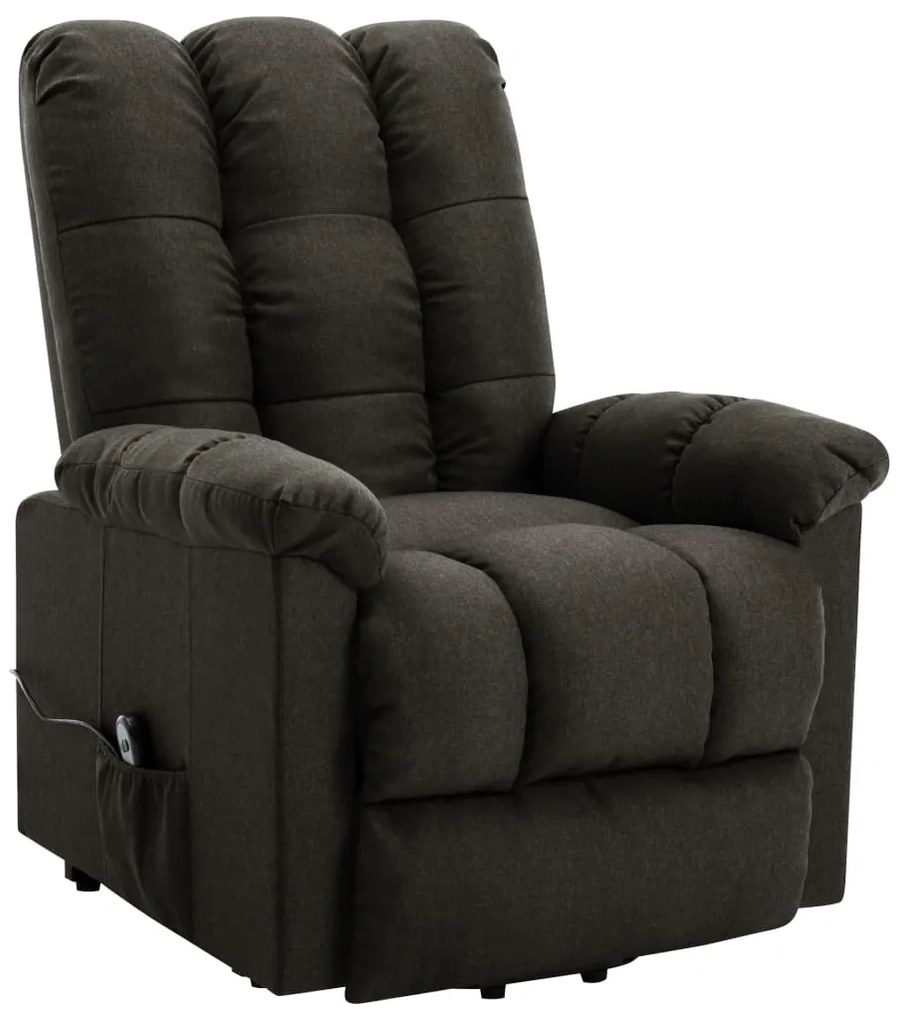 321385 vidaXL Fotoliu rabatabil cu ridicare pe verticală, maro închis, textil