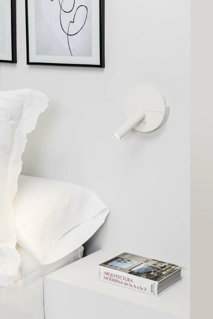 Aplica cu reader LED directionabil stil minimalist DUAS USB C alb