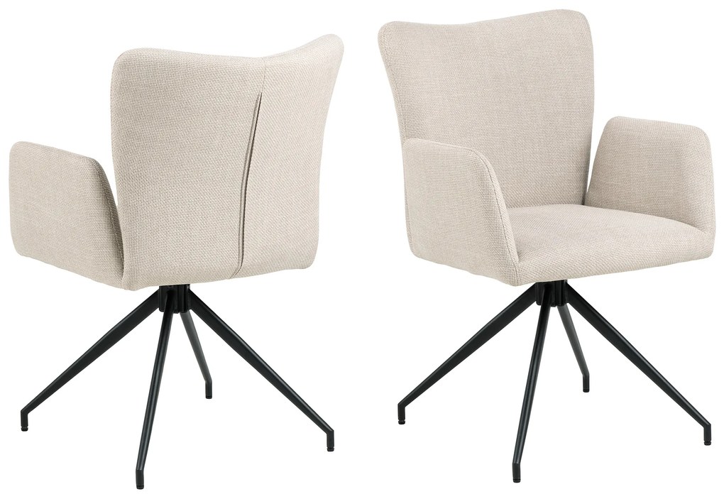 MAZZONI EXPORT SARETTA Bej (material Basel 24) - SCAUN MODERN PIVOTANT TAPIȚAT PENTRU SALON/SUFRAGERIE/BIROU LOFT