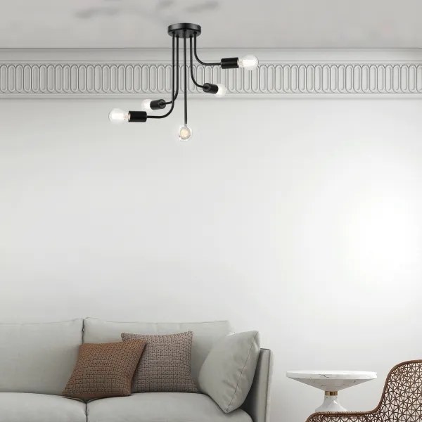 Lustră aplicată TRINITY 5xE27/15W/230V negru