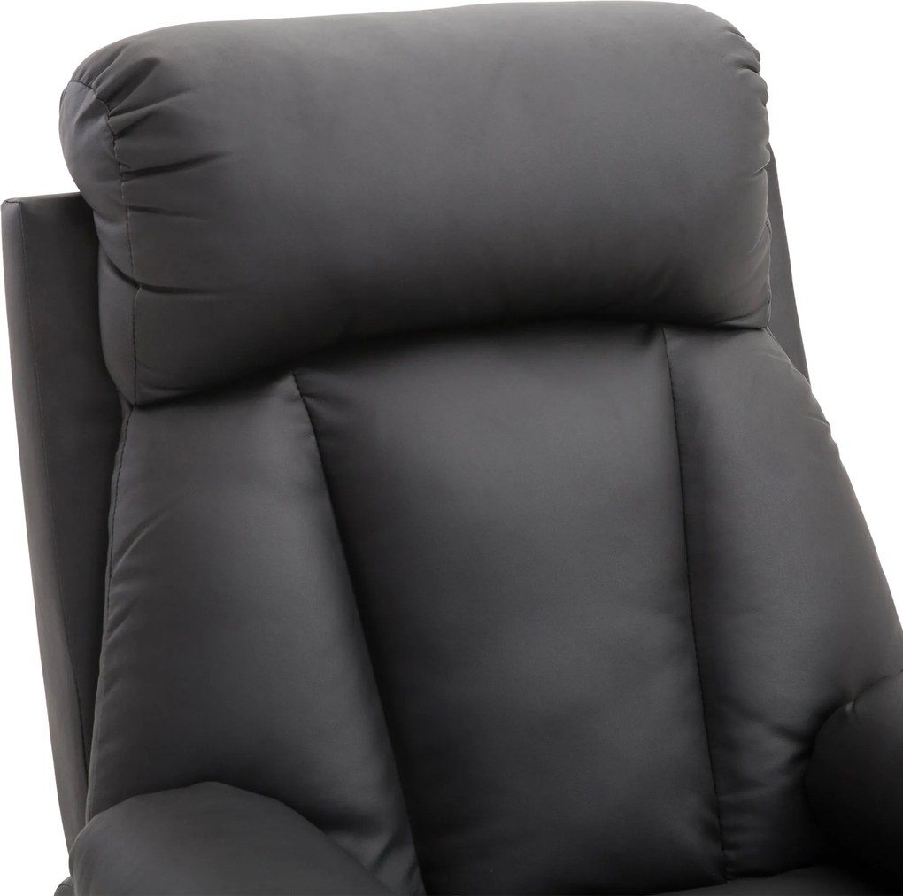 Fotoliu Relax Rabatabil cu Captuseala Ergonomica si Spatar Reglabil si Rabatabil 80×97×107cm Negru HOMCOM | Aosom RO