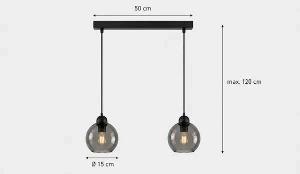 Lustră pe cablu UNO 2xE27/60W/230V neagră