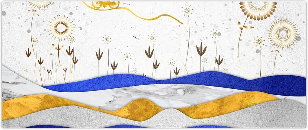 Tablou - Munții aurii (120x50 cm)