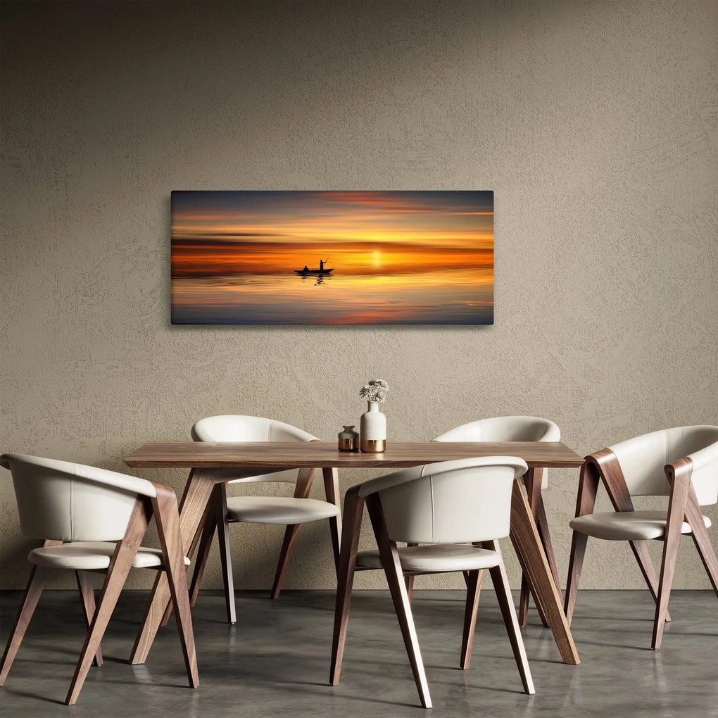 Tablou - cu barca (120x50 cm)