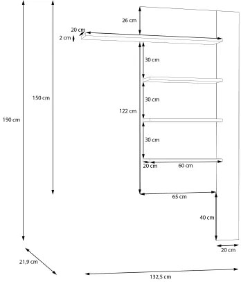 Raft de perete INAR stejar/maro