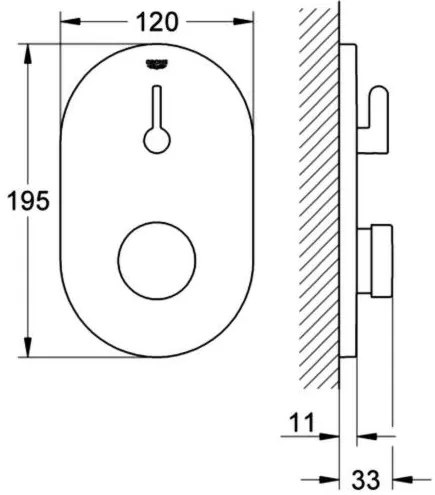 Grohe Eurosmart Cosmopolitan T Baterie dus cu inchidere automata cu mixare, incastrata