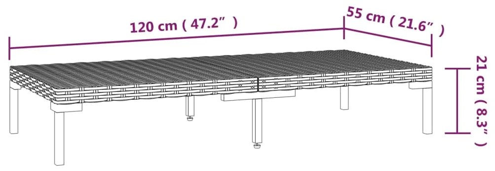 Set mobilier gradina cu perne, 7 piese, gri inchis, poliratan 4x mijloc + 2x colt + masa, 1