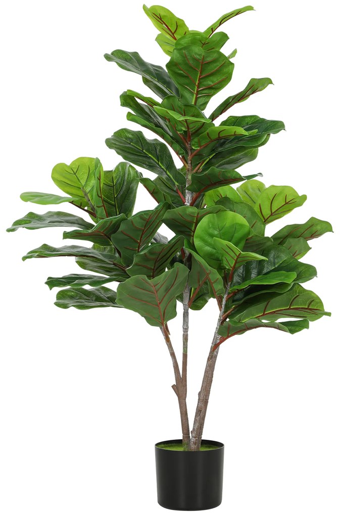 HOMCOM Fig Violin Artificial 110cm Planta artificiala, Plastica Plante artificiale in ghiveci, Decor moder Conta | Aosom Romania